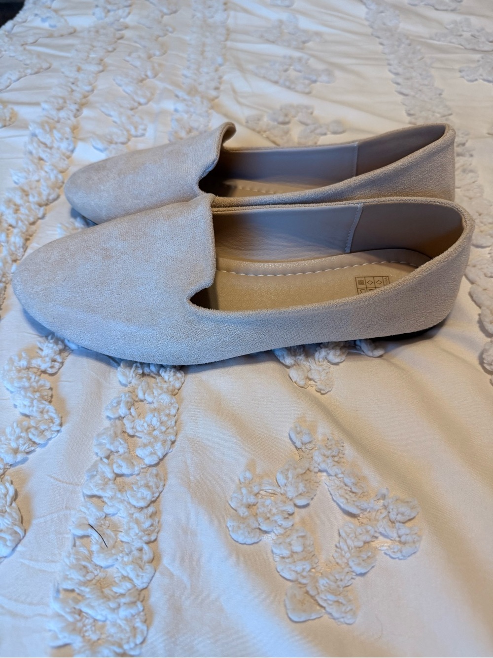 Neutral Suede-Look Slip-On Flats - Beige - Picture 4 of 5
